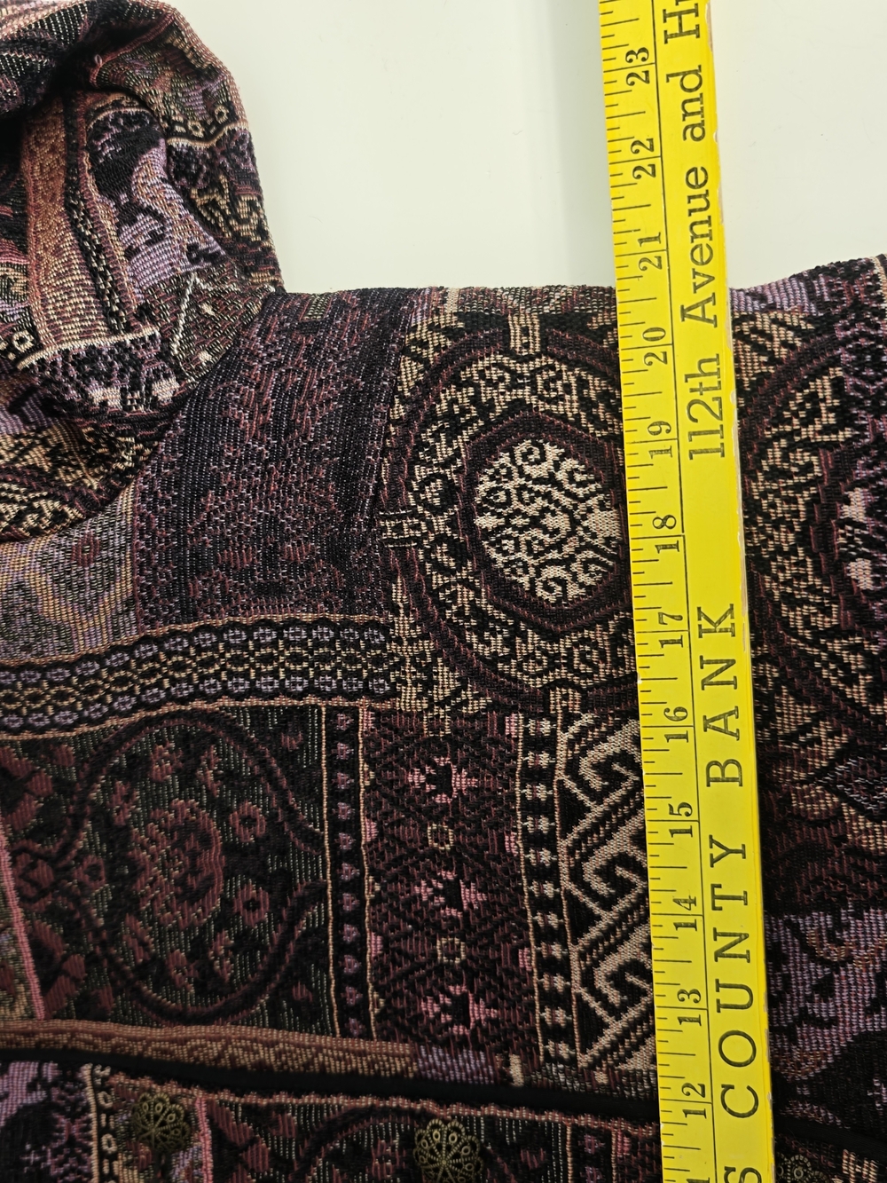 Christopher & Banks Vintage Purple Patchwork Tapestry Woven Jacket XL - Picture 12 of 12